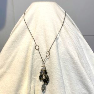 Mashka sterling silver and gray/black beads necklace